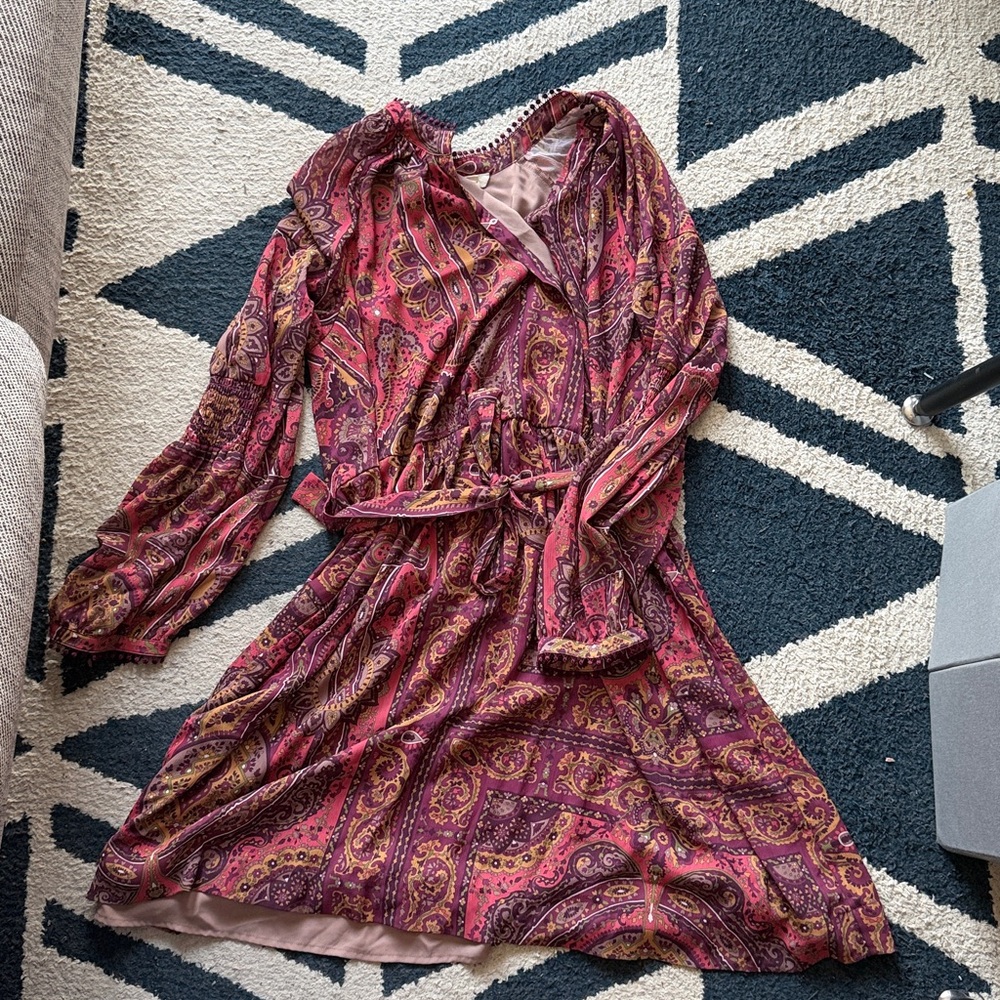 Paisley Long Sleeve Dress